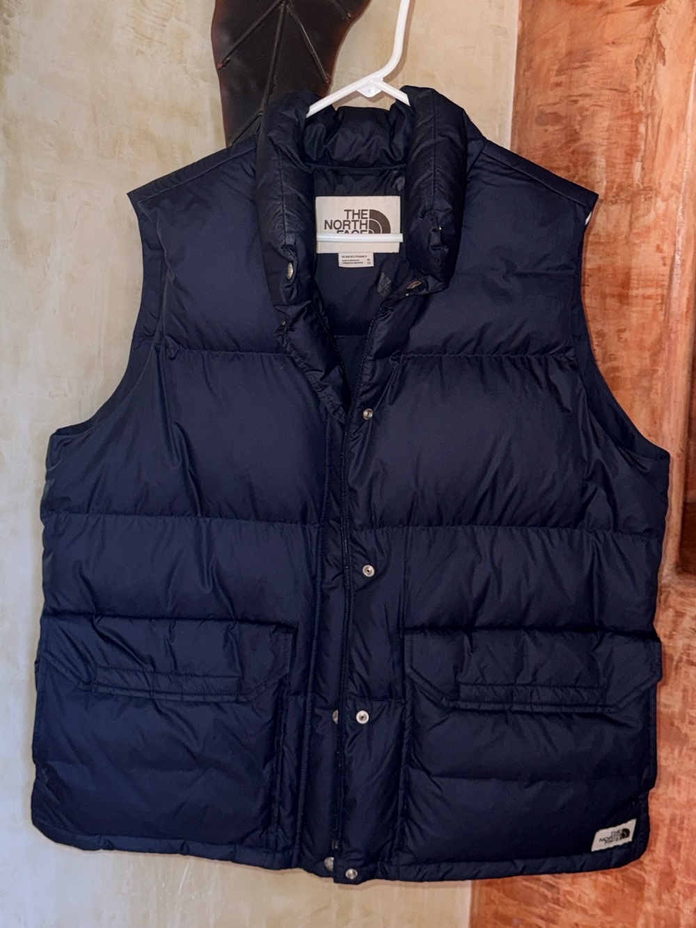The North Face DOWN puffer vest women’s XL navy blue-like new-authentic